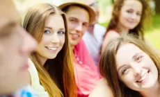 teenage friends in the park